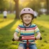Kask rowerowy dla dziecka dziecięcy regulowany LED M 55-58cm fioletowy